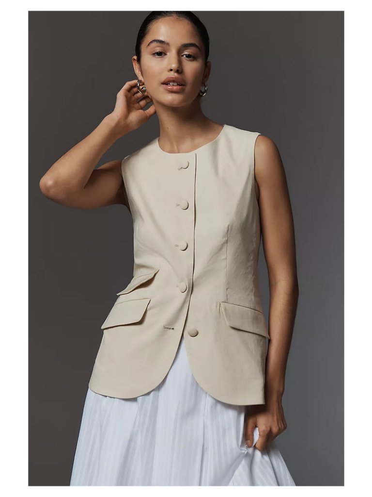 Rag & Bone Slade Linen Blend Vest